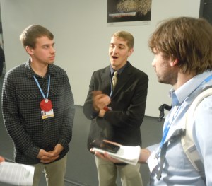 SustainUS delegates being interviewed by Grist, photo by Adam Pearson